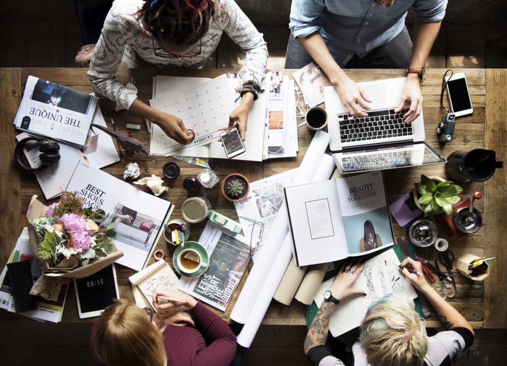 colleagues working desk 1